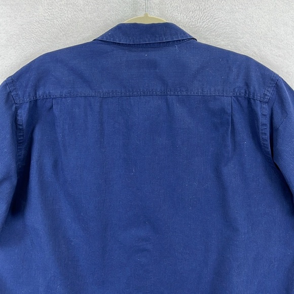 Tasso Elba Men’s Linen Shirt Sz XL Navy 55% Linen 45% Cotton Short Sleeves EUC - Picture 9 of 11